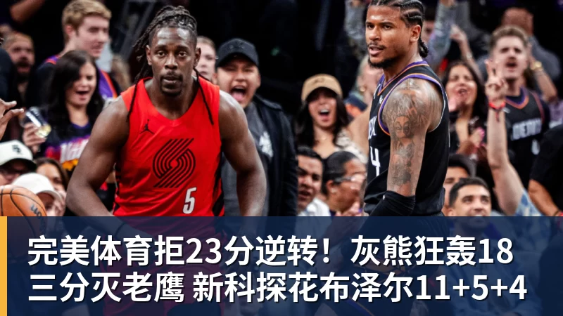 完美体育拒23分逆转！灰熊狂轰18三分灭老鹰 新科探花布泽尔11+5+4
